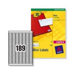 LA2123 | Avery Ijet Lab 189/Sh 25.4x10mm Wht 4725 Lab Pk25 J8658-25
