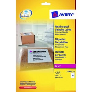 LA2132 | Avery Wprf Ship Lab 99.1 x 57mm 250 Labels Pack 25 L7992-25