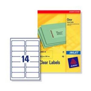 LA5962 | Avery 14tv Inkjet Labels Clear J8563-25