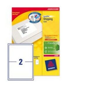 LA8449 | Avery Laser Labels 2tv 199.6x143.5mm Pack 250 L7168-250