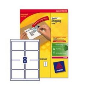 LA9225 | Avery Laser Labels 8 Per Sheet White Pack 500 L7165-500