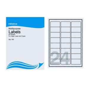 LA9234 | Initiative Laser and Inkjet Labels 64x34mm 24tv Pk 100