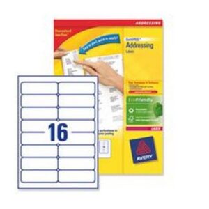 LA9272 | Avery Laser Labels 16 Per Sheet White Pack 500 L7162-500