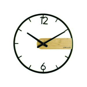 LI3040 | Unilux Circle Wall Clock Bamboo/Blk