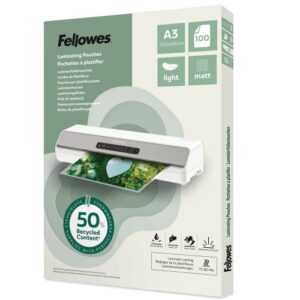 LM2102 | Fellowes Recycled A3 Matt Lam Pouch 100pk