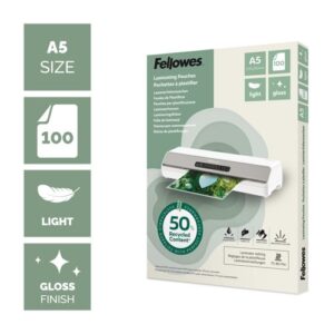 LM2106 | Fellowes Recycled A5 Gloss Lam Pouch 100pk