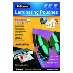LM6310 | Fellowes Super Quick A4 Laminating Pouches 160 Micron 100s