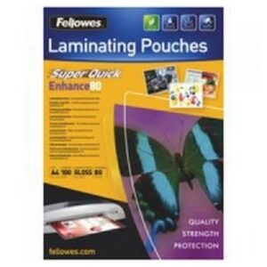 LM6404 | Fellowes Laminator Pouch Self Adhesive A4 80mm Pack 100