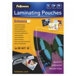 LM6405 | Fellowes Matt Laminating Pouch A4 80 Micron 100 Pack