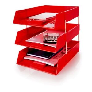 LT9466 | Initiative Plastic Letter Tray Red 255w x 347d x 55h mm