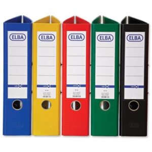 LV1164 | Elba Paper On Board Lever Arch File A4 Assorted Pack 10