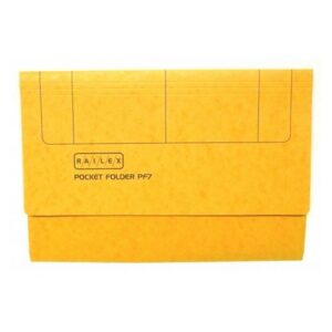 MF1259 | Railex Pocket Folder Foolscap 330Gsm Gold Pack 25