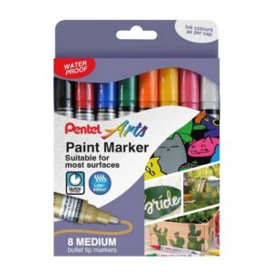 MK2210 | Pentel Paint Marker Medium Bullet Tip Assorted Pack of 8