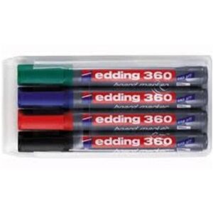 MK3125 | Edding 360 Drywipe Markers Assorted 4s 4-360-4