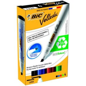 MK3505 | Bic Velleda 1751 Dry Wipe Markers Assorted Wallet of 4
