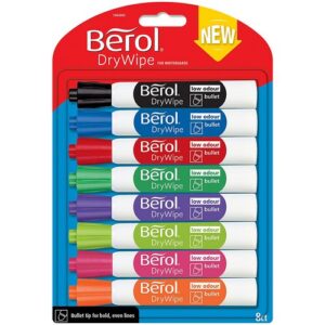 MK9529 | Berol Drywipe Marker Round Assorted Pack 8 S0377360