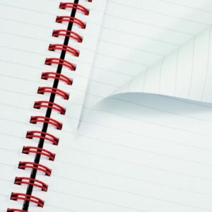 MS3899 | Black N Red Manuscript Book A5 Feint Wirebound Ruled