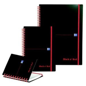 MS8369 | Black N Red Wire Bound Polyproplene Elas Notebook A4 E67008
