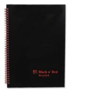 MS8398 | Black N Red Recycled Notebook A5 Wirebound A67026