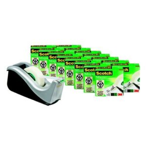 MT9330 | Scotch Magic Tape 810 19x33 12 Rolls & Free Dispenser SM12