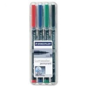 OP4364 | Staedtler Lumocolor OHP Pens Medium Perm Wallet of 4 317WP4