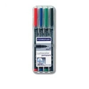 OP4371 | Staedtler Lumocolor OHP Pens Fine Perm Wallet of 4 318WP4