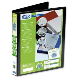PB9660 | Elba Presentation Binder A4 PVC 25mm 2D Rings Blk 400008411