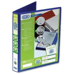 PB9661 | Elba Presentation Binder A4 PVC 25mm 2D Rings Blue 400008412