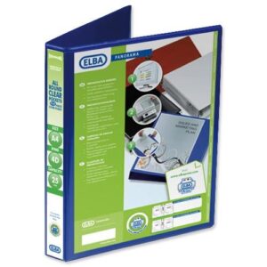 PB9664 | Elba Presentation Binder A4 PVC 25mm 4D Rings Blu 400008415