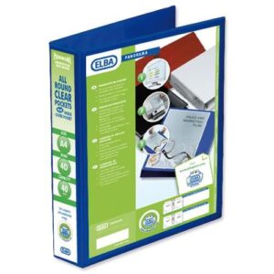 PB9667 | Elba Pvc Panorama A4 4D Ring Pres Binder 40mm Capacity Blue