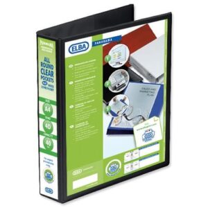 PB9669 | Elba Pvc Panorama A4 4D Ring Pres Binder 50mm Capacity Black