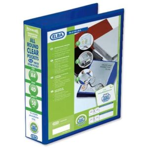PB9670 | Elba Pvc Panorama A4 4D Ring Pres Binder 50mm Capacity Blue