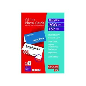 PC1803 | Decadry Place Cd For Fdng 200gsm A4 85x46mm Pk 132 OCB3713-3