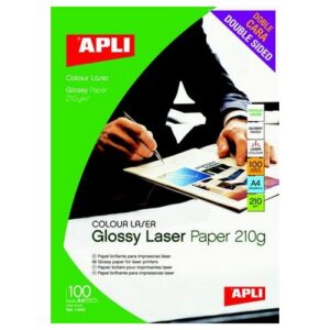 PC2733 | Apli Glossy Laser Paper A4 210gsm Pack 100 11817