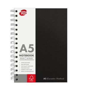 PD2115 | Pukkapad A5 Wirebound Manuscript Book Black SBWRULA5