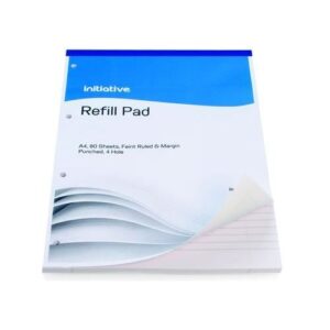 PD9186 | Initiative Refill Pad A4 70gsm Feint Ruled/Mgn Pchd 160 page