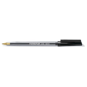 PE4048 | Staedtler Stick 430 Medium Ball Point Pen Black 430M-9