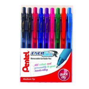 PE4639 | Pentel Energel X Retractable Gel Pen 0.7mm Assorted Pack 9