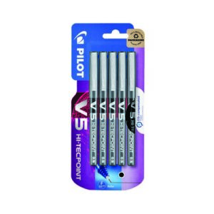 PE8477 | Pilot V5 Hi-Tecpoint Fine Black Pk5