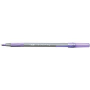 PE9683 | Bic Round Stic Grip Ball Point Pen 1.0mm Tip Purple 920412