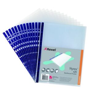 PF1126 | Rexel Reinforced Top Opening Pockets Pack 25 12233