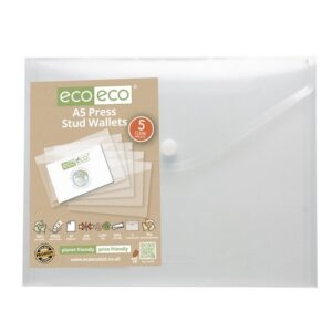 PF1550 | Eco Pack 5 A5 95% Recycled Press Stud Wallets