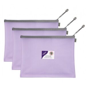 PF1592 | Snopake EVA Pastel Mesh HC DL Zippa Bag Purple Pk3