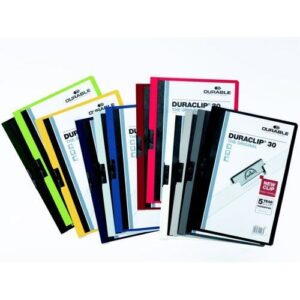 PF2100 | Durable Duraclip A4 Folder 3mm Black Pack 25 2200/01