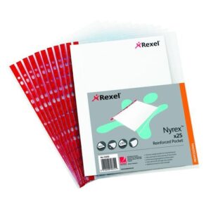 PF7066 | Rexel Reinforced Side Opening Pockets Pack 25 12253