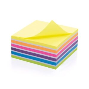 PI1313 | Initiative Sticky Notes Neon Cube 400 Shts 76x76mm Pack 2