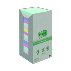 PI1419 | Post-it Notes Recycled Pastel Rainbow Tower Pk16