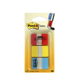 PI9265 | 3M Post-It Strong Index Red Yellow Blue Pack 66 686-RYB