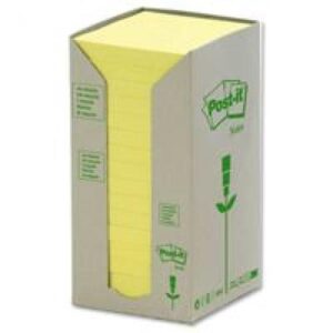 PI9332 | 3M Post-It Note Recycled 3x3 Yellow Pack 16 654-1T