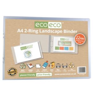 RB1207 | A4 Clear 95% Recycled 2-O Ring Landscape Binder
